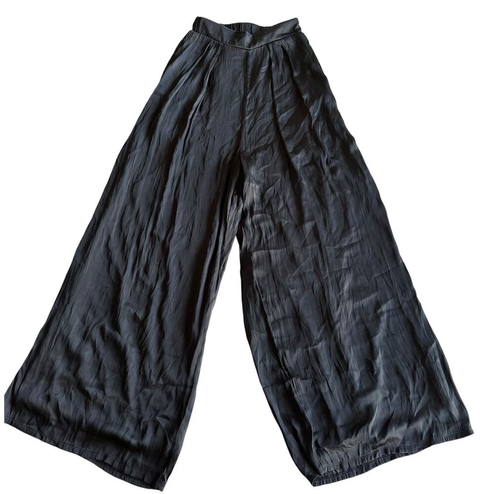 Womens Palazzo Pants Size Extra Small Black High Waisted Wide Leg Resort Casual
